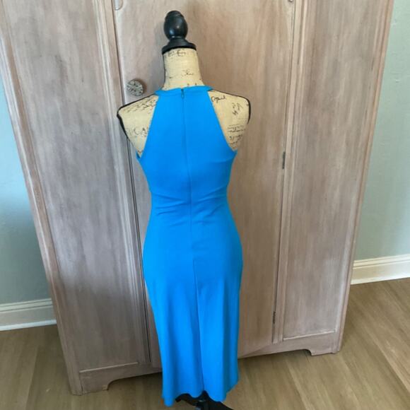 Amanda Uprichard Y2K turquoise Bodycon Midi Dress blue stretch office siren S - Picture 14 of 15